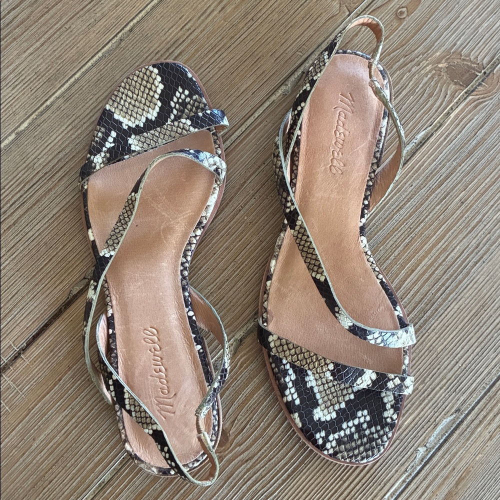 Madewell Heidi Slingback Sandal in Snake Embossed Leather 7